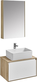 Акватон Мебель для ванной Либерти 70 Mila 50 белая/дуб эльвезия – фотография-1