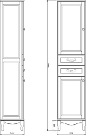 ValenHouse Пенал Эллина 40 кальяри L, фурнитура хром – фотография-3