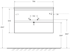BelBagno Тумба с раковиной Albano 80 подвесная Bianco Lucido – фотография-13