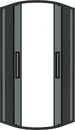 Grossman  Душевой уголок Cosmo 90x90x195 четверть круга профиль черный матовый стекло тонированное – фотография-2