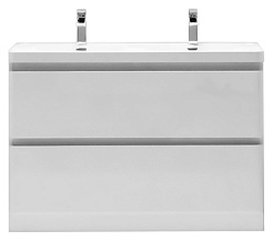 BelBagno Тумба с раковиной напольная ENERGIA-N 1200 Bianco Lucido, с двумя чашами – фотография-1