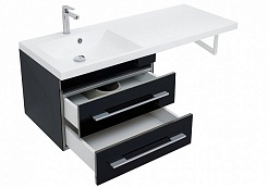 Aquanet Тумба с раковиной Верона 120 L подвесная черная – фотография-10