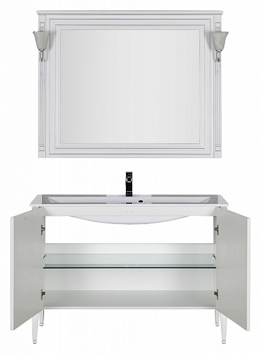 Aquanet Мебель для ванной Паола 120 белая/патина серебро (182131) – фотография-4