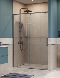 BelBagno Душевая дверь в нишу Soft Close-1 SOFT_CLOSE-1-BF-1-140-C-GM 140x200 профиль оружейная сталь стекло прозрачное – фотография-2