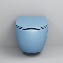 Grossman Унитаз подвесной Color GR-4455BSMS голубой матовый – фотография-11