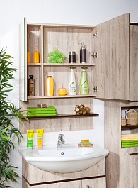 Бриклаер Зеркальный шкаф Карибы 75 венге/дуб кантри – фотография-3