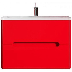 Водолей Мебель для ванной "Флорена 100" подвесная красная – фотография-4