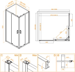 RGW Душевой уголок Classic CL-44 90x100 профиль хром стекло прозрачное – фотография-6