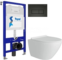 Teymi Унитаз подвесной Lina Pro T40106 с инсталляцией Aina T70011 кнопка Helmi T70203BM