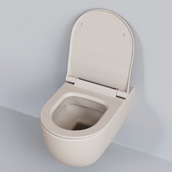 Ambassador Сиденье для унитаза Abner тонкое бежевое матовое – фотография-5