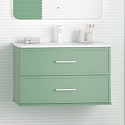 Brevita Тумба под раковину Verde 90 подвесная зеленая – фотография-5