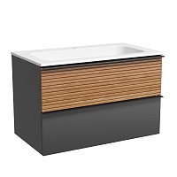 Sancos Тумба под раковину Delta 80 дуб красный/графит