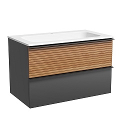 Sancos Тумба под раковину Delta 80 дуб красный/графит – фотография-1