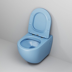 Grossman Унитаз подвесной Color GR-4411BSMS голубой матовый – фотография-6