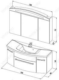 Aquanet Мебель для ванной "Тренто 120" венге  (161096) – фотография-6