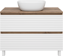 Brevita Мебель для ванной Dakota 100 дуб галифакс олово/белая – фотография-4