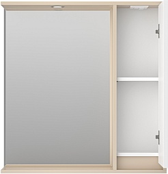 Brevita Зеркальный шкаф Balaton 80 R белый/бежевый – фотография-3