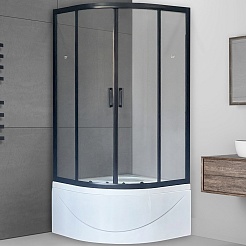 Royal Bath Душевой уголок RB 90BK-T-BL 90х90х200 – фотография-1