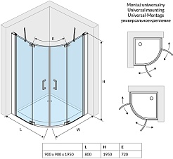 Excellent Душевой уголок Colors 90x90 полукруглый – фотография-4