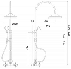 Cezares Душевая система GOLF-CD-03 со смесителем – фотография-2