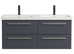 Cezares Тумба с раковиной Eco 120 с 4 ящиками grafito ручки серые – фотография-1