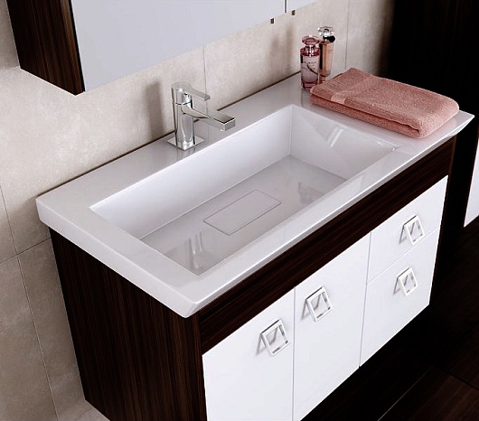 Aqwella Тумба с раковиной Командор 80 венге магия – фотография-4