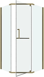 Grossman  Душевой уголок Pragma 90x90x195 профиль золото сатин стекло прозрачное – фотография-2