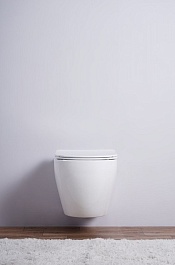 Esbano Унитаз Amapola подвесной безободковый белый матовый – фотография-3