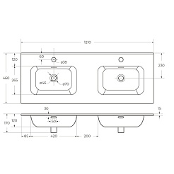 Cezares Тумба с раковиной Eco Cer-N 120 с 4 ящиками фисташковый софт CZR-8095-120-2 ручки матовые чёрные – фотография-5