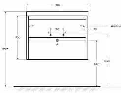 BelBagno Тумба с раковиной Kraft 39 70 подвесная Pino Pasadena с раковиной BB-8099-3-70 – фотография-5