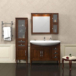 Opadiris Шкаф-пенал для ванной Мираж 45 L орех – фотография-2