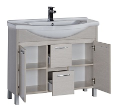 Aquanet Тумба с раковиной "Донна 100" беленый дуб – фотография-3