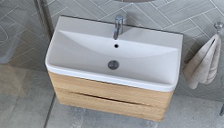 Velvex Тумба с раковиной Clay 80 дуб верона – фотография-3