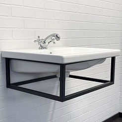 Comforty Консоль с раковиной Лофт 60 подвесная черный муар – фотография-1