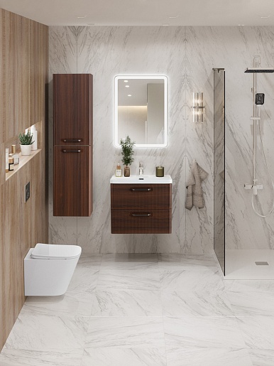 BelBagno Тумба с раковиной Due 50 подвесная Noce ручки Матовый тёмный никель – фотография-16