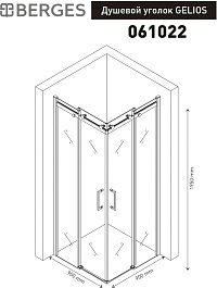 BERGES Wasserhaus Душевой уголок Gelios 90x90 061022 – фотография-6