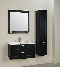 Акватон Тумба с раковиной "Леон 80" ясень черный – фотография-2