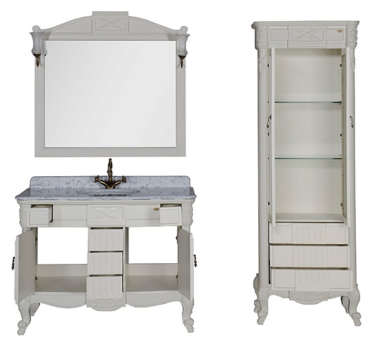 Demax Пенал для ванной "Луизиана" blanco – фотография-6