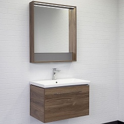 Comforty Мебель для ванной Томари 70 подвесная дуб темно-коричневый – фотография-1