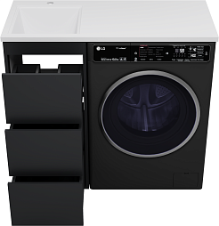 Brevita Мебель для ванной Grafit 100 L под стиральную машину графит – фотография-5