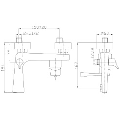 Rossinka Смеситель RS34-31 для ванны и душа – фотография-2