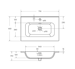Cezares Мебельная раковина Duet 70 CZR-8095-70 белая глянцевая – фотография-6