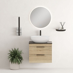 Onika Тумба с раковиной и столешницей Легран 60 подвесная дуб галифакс – фотография-13