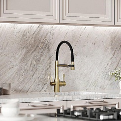 Sancos Смеситель для кухни Garda SC4009BG брашированное золото PVD покрытие – фотография-2