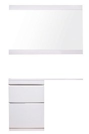 Style Line Мебель для ванной Даймонд 120 L glass, Люкс белая, PLUS	 – фотография-1