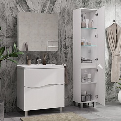 Volna Шкаф пенал Volna 40 белый – фотография-5