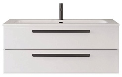 Cezares Тумба с раковиной Eco Cer-N 120 bianco opaco CZR-8073-120 ручки чёрные – фотография-1