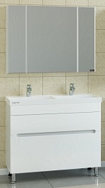 СанТа Мебель для ванной напольная Лондон 100, двойная раковина – фотография-1