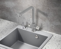 Milacio Смеситель для кухни Ultra MCU.553.GR серый металлик – фотография-5