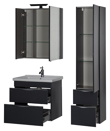 Aquanet Мебель для ванной "Эвора 70" серый антрацит – фотография-6